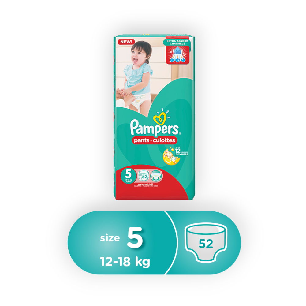 PAMPERS PANTS SIZE (5) 52  DIAPERPER