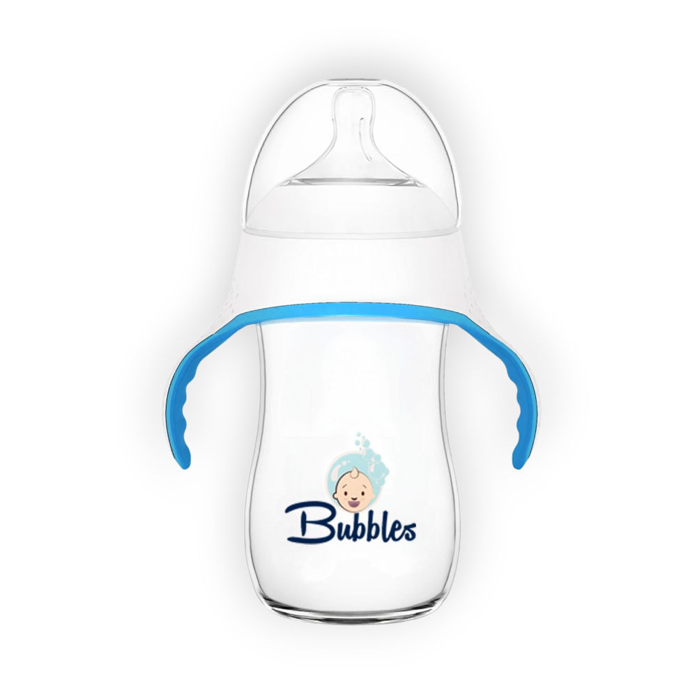 BUbbLES FEEDING BOTTLE NATURAL WITH HAND 260ML OFF