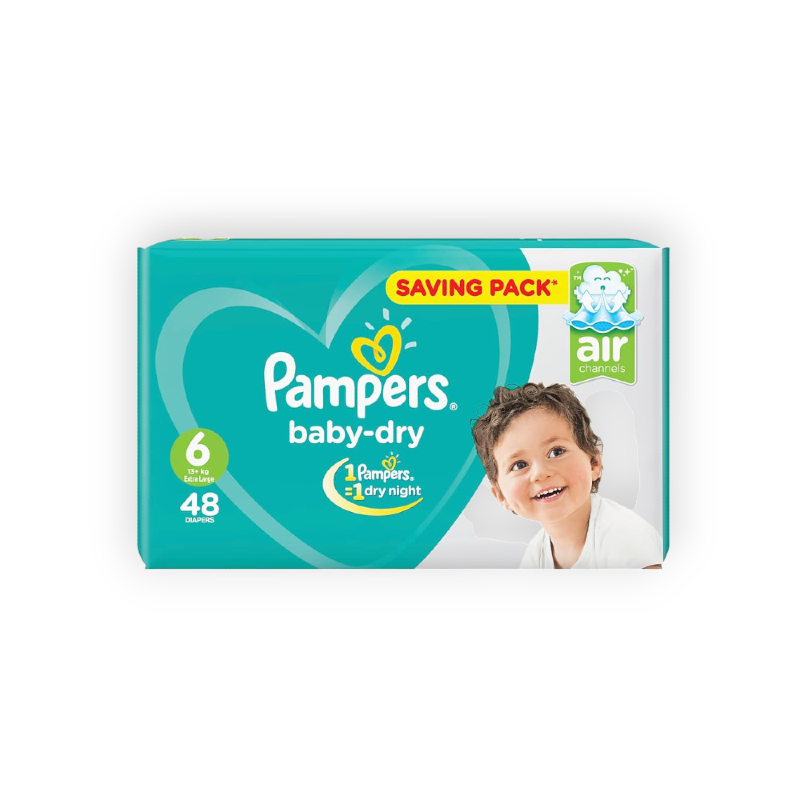 PAMPERS BABY DRY (6) 48  DIAPERPERS