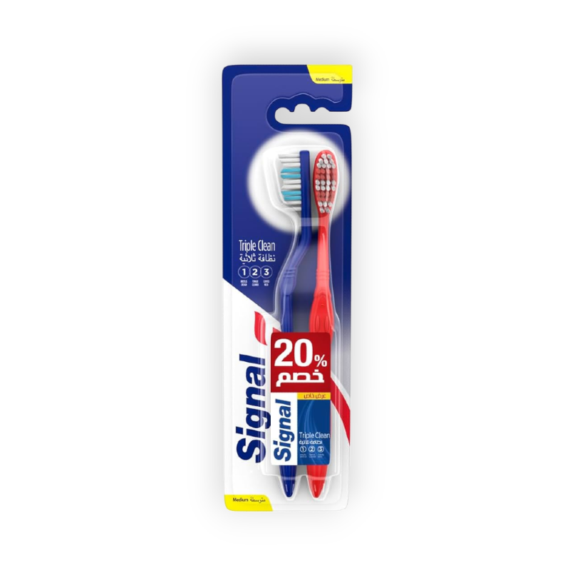 SIGNAL TOOTHBRUSH TRIPLE CLEAN MEDIUM (1+1)