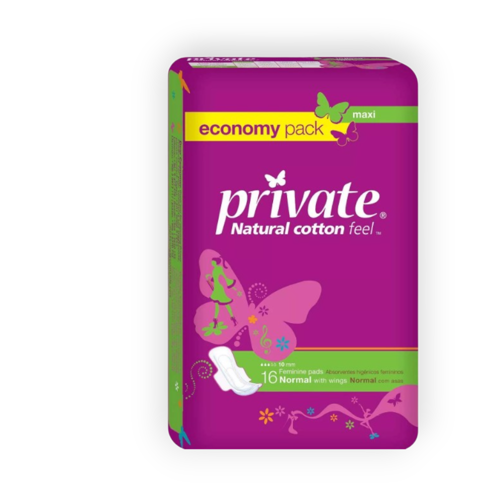 PRIVATE MAXI NORMAL W WINGS  16 PADS