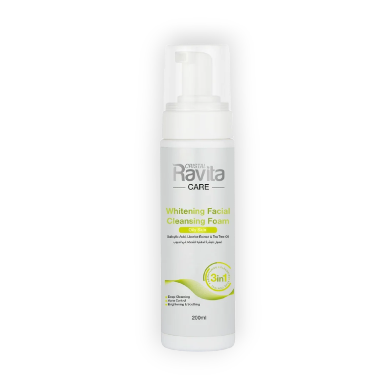 CRISTAL RAVITA  WHITENING FACIAL CLEASING FOAM 200ML