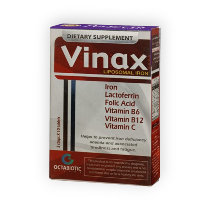 VINAX 30 TAB (IRON- LACTOFERRIN-FOLIC ACID) سعر جديد