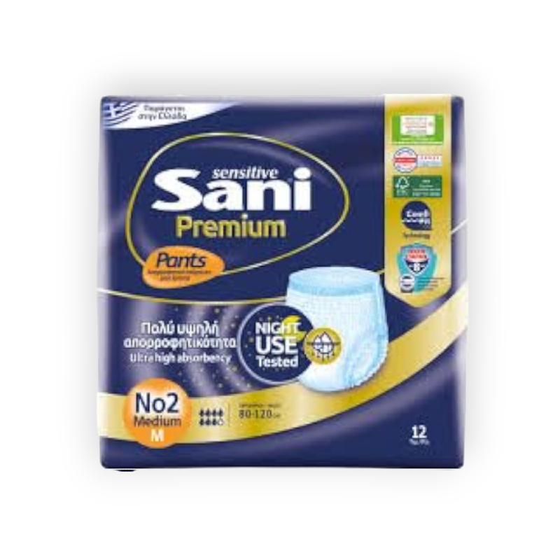 SANI SENSITIVE PANTS PREMIUM MEDIUM 12PCS