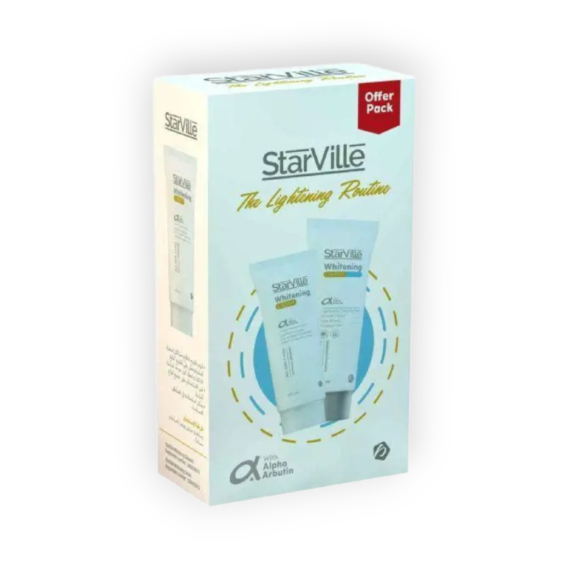 STARVILLE WHITENING CLEANSER 200ML&WHITENING CREAM 60ML OF