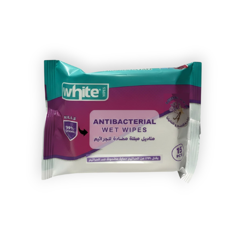 WHITE WIPES POCKET (LAVENDER&VANILLA)15 PCS