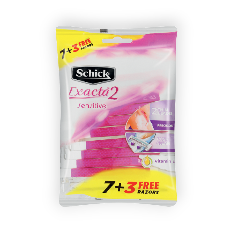 SCHICK EXACTA 2 SENSITIVE F WOMEN 7+3RAZORS (4119)