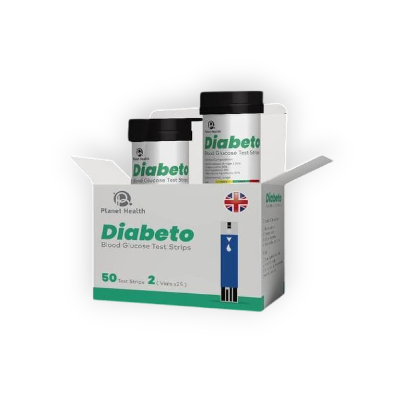 DIABETO BLOOD GLUCOSE TEST 50 STRIPS (PLANET HEALTH) شرايط