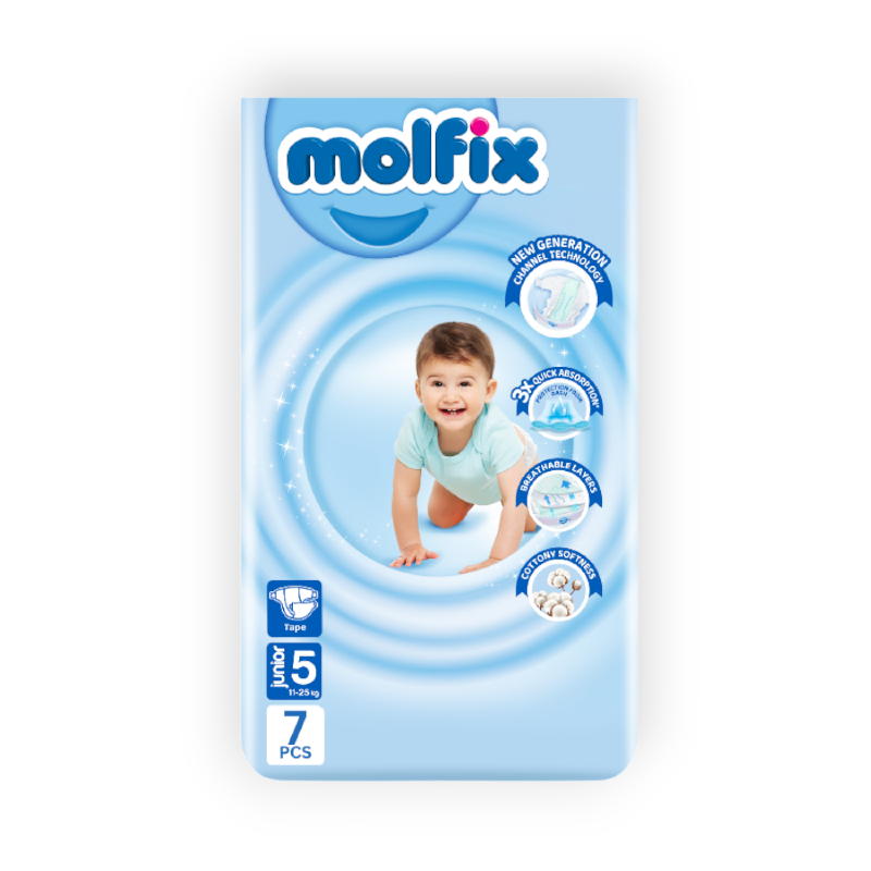 MOLFIX 5 DIAPERS JUNIOR (5) 11-25KG 7PCS مصرى
