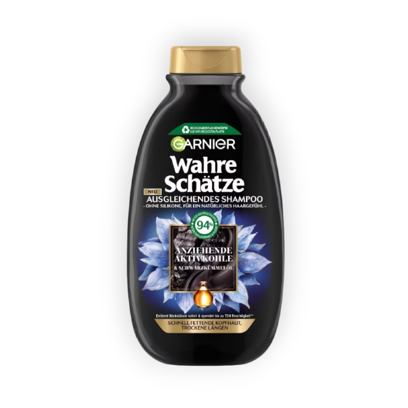 GARNIER WAHRE SCHATZE SHAMPOO (ANZIEHENDE AKTIVKOHLE) 300ML