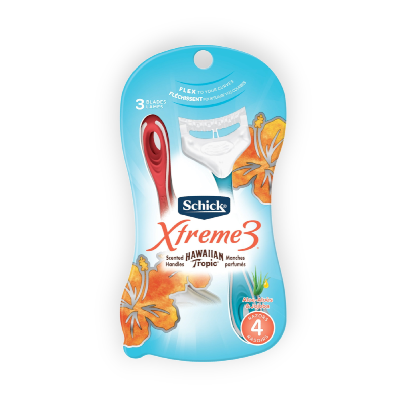 SCHICK XTREME 3 HAWAIIAN F WOMEN 4RAZORS (2888)
