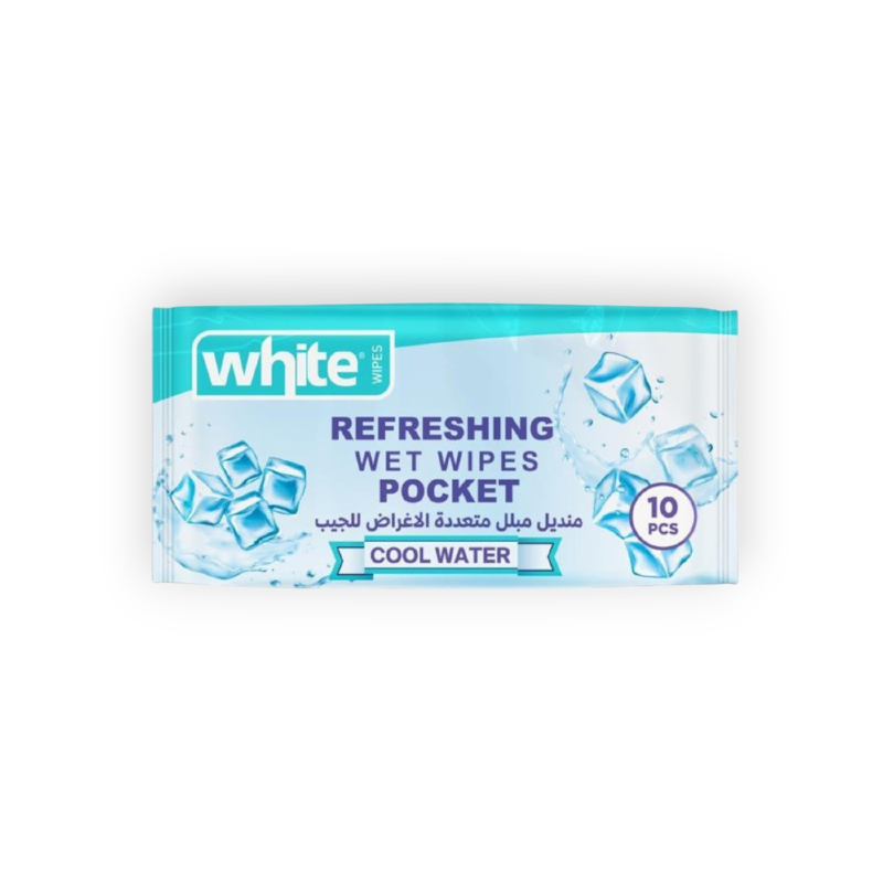WHITE WIPES POCKET (WATER) 10 PCS