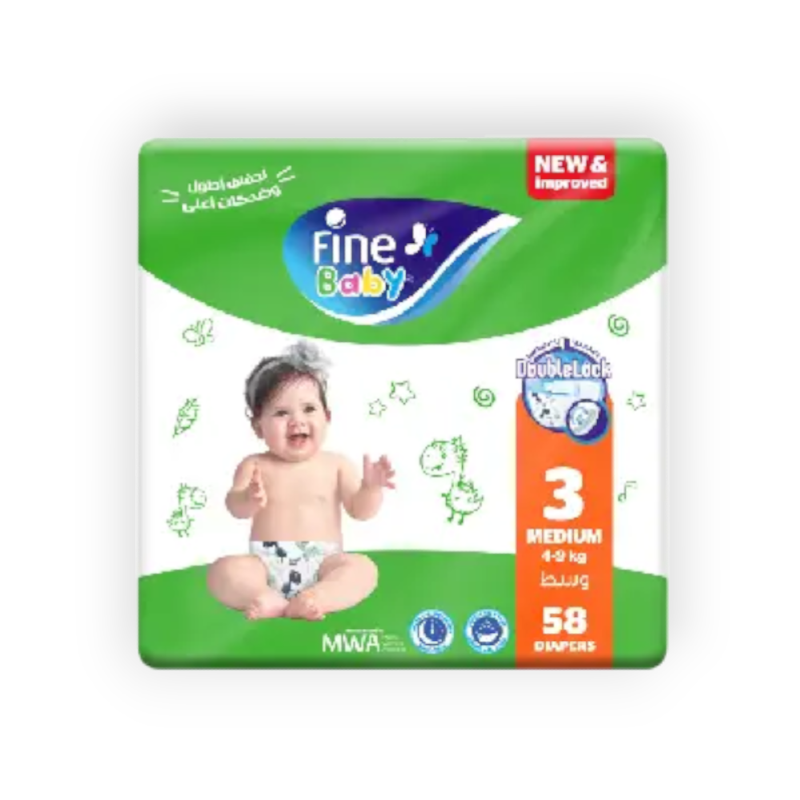 FINE BABY (3) MEDIUM (4-9KG) 58PCS