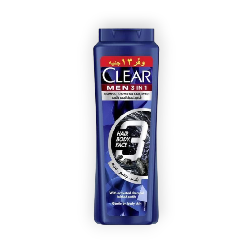 CLEAR SHAMPO 3IN1 WITH ACTIVATED CHARCOAL 550MLخصم
