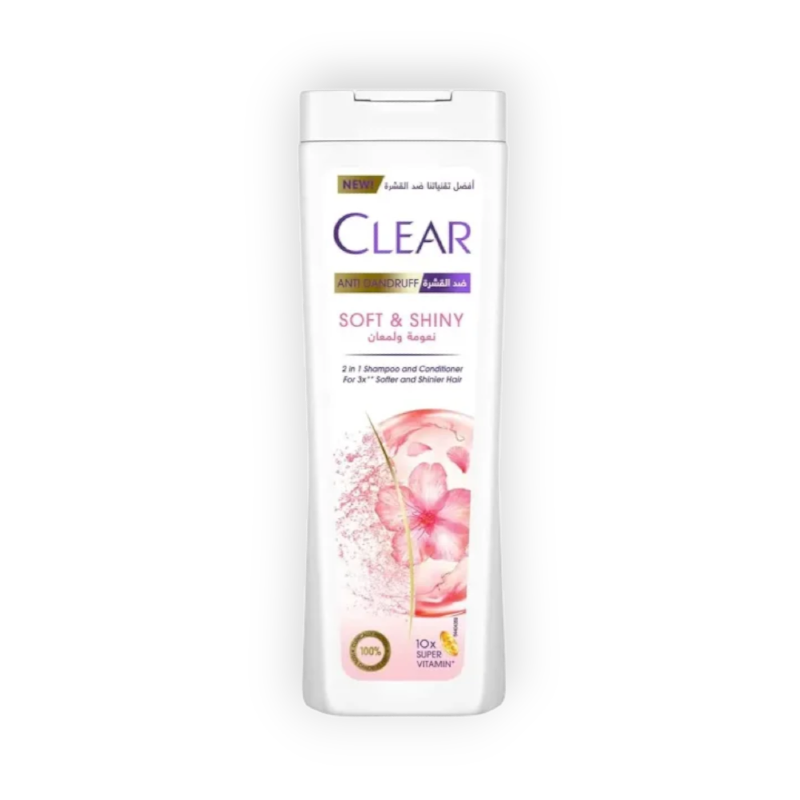 CLEAR SHAMPOO SOFT&SHINY  2IN1 F W 360ML خصم
