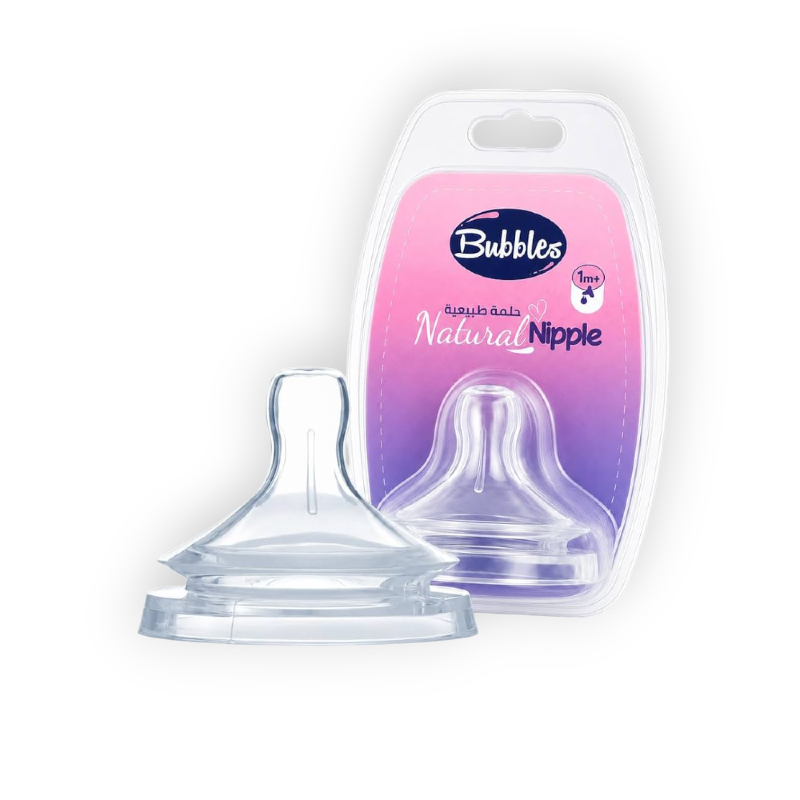 BUBBLES NIPPLE NATURAL 1PCS 2 MONTHS