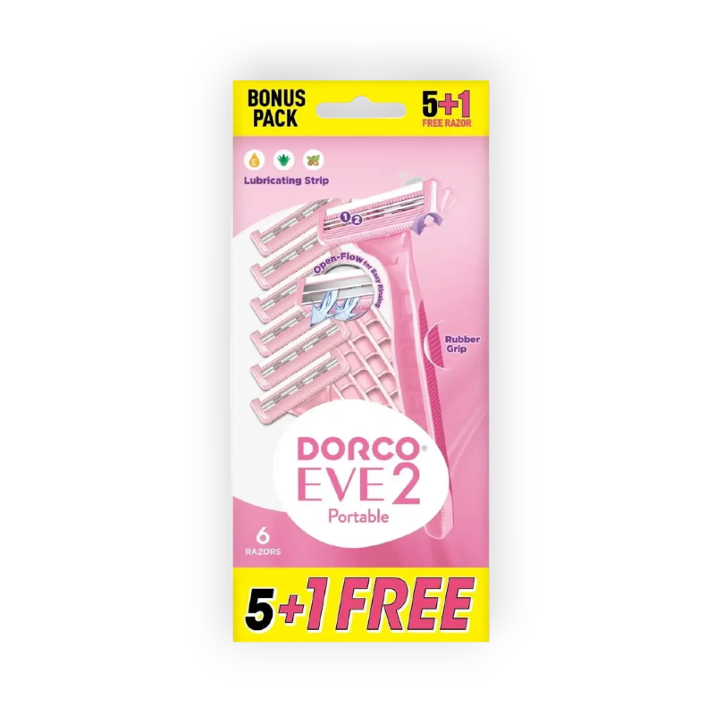 DORCO 2 BLADES RAZOR F/M 5+1PCS (352) ماكينه