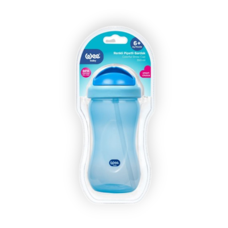 WEE BABY COLORFUL STRAW CUP 6+M 350ML (761)