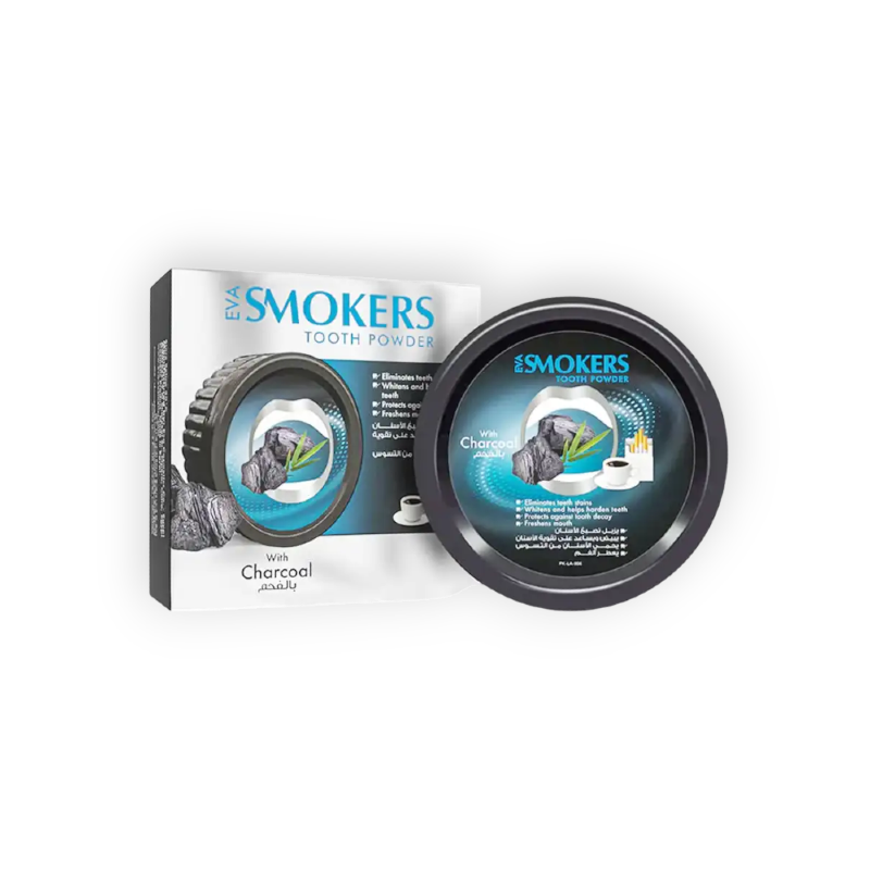 EVA SMOKERS TOOTHPOWDER CHARCOAL 40GM بالفحم