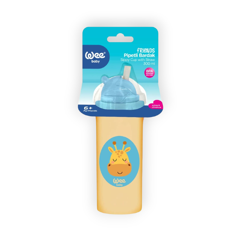 WEE BABY FRIENDS SIPPY CUPWITH STRAW 6+M 300ML (395)