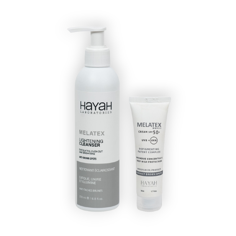 HAYAH MELATEX (LIGHTENING CLEANSER& CREAM SPF50+) OFF