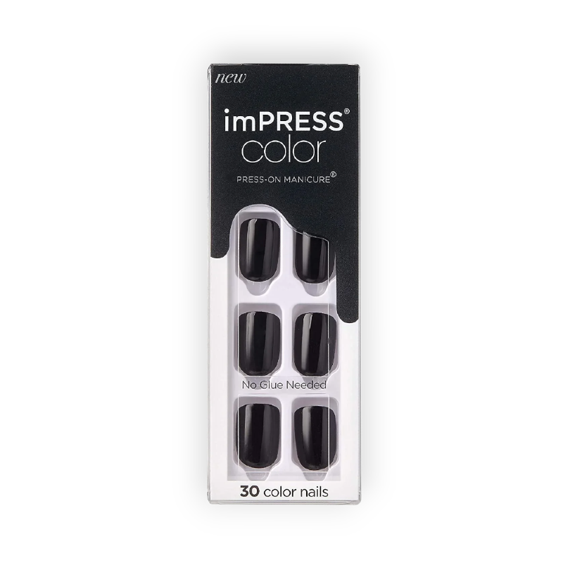 KISS IM PRESS COLOR ALL BLACK (KIMC020C) 30 NAILS