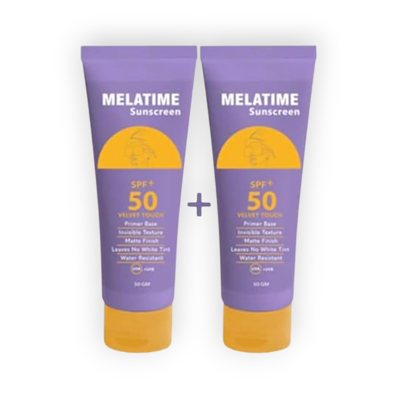 MELATIME SUN SCREEN SUN GEL SPF50+ VELVET TOUCH 50GM 1+1 OF