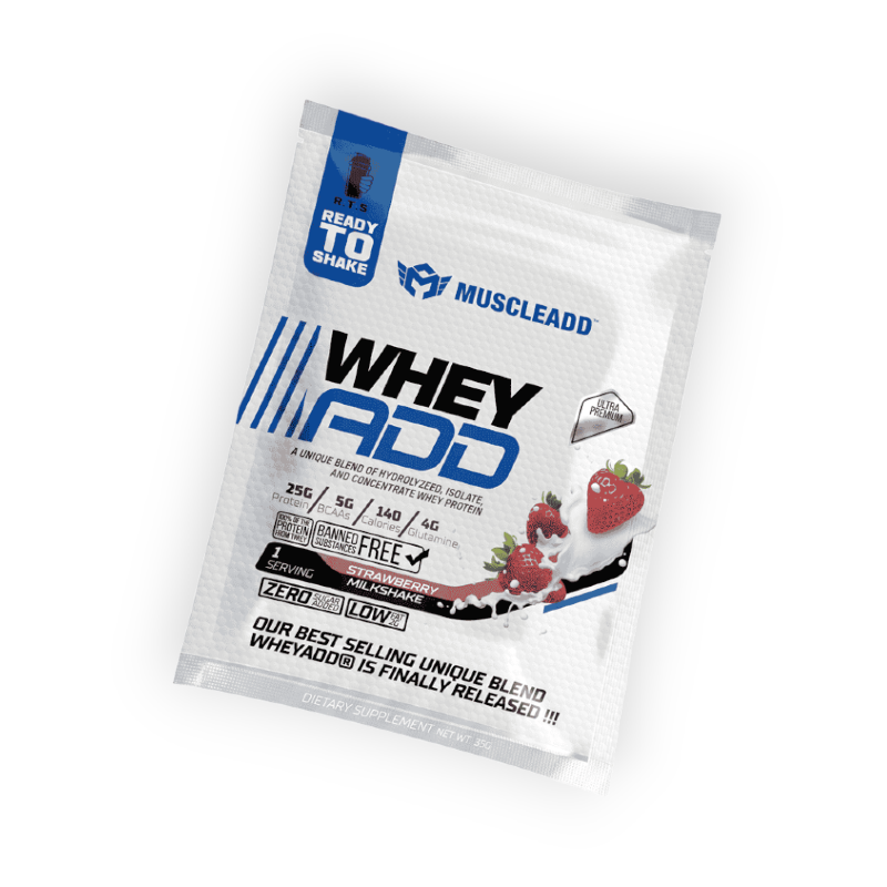 MUSCLE ADD WHEY ADD 1SERV 35G STRAWBERRY