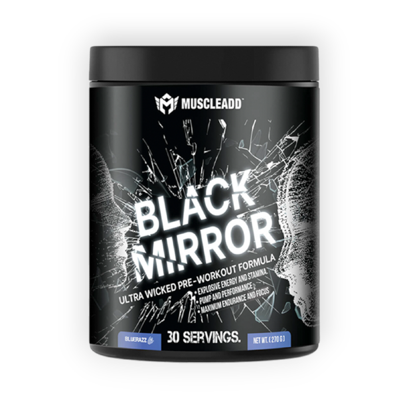 MUSCLE ADD BLACK MIRROR 270G 30SERV BLUE RAZZ