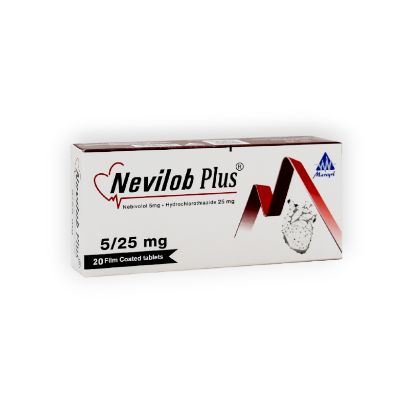 NEVILOB  PLUS 5  25 MG 20 TAB سعر جديد