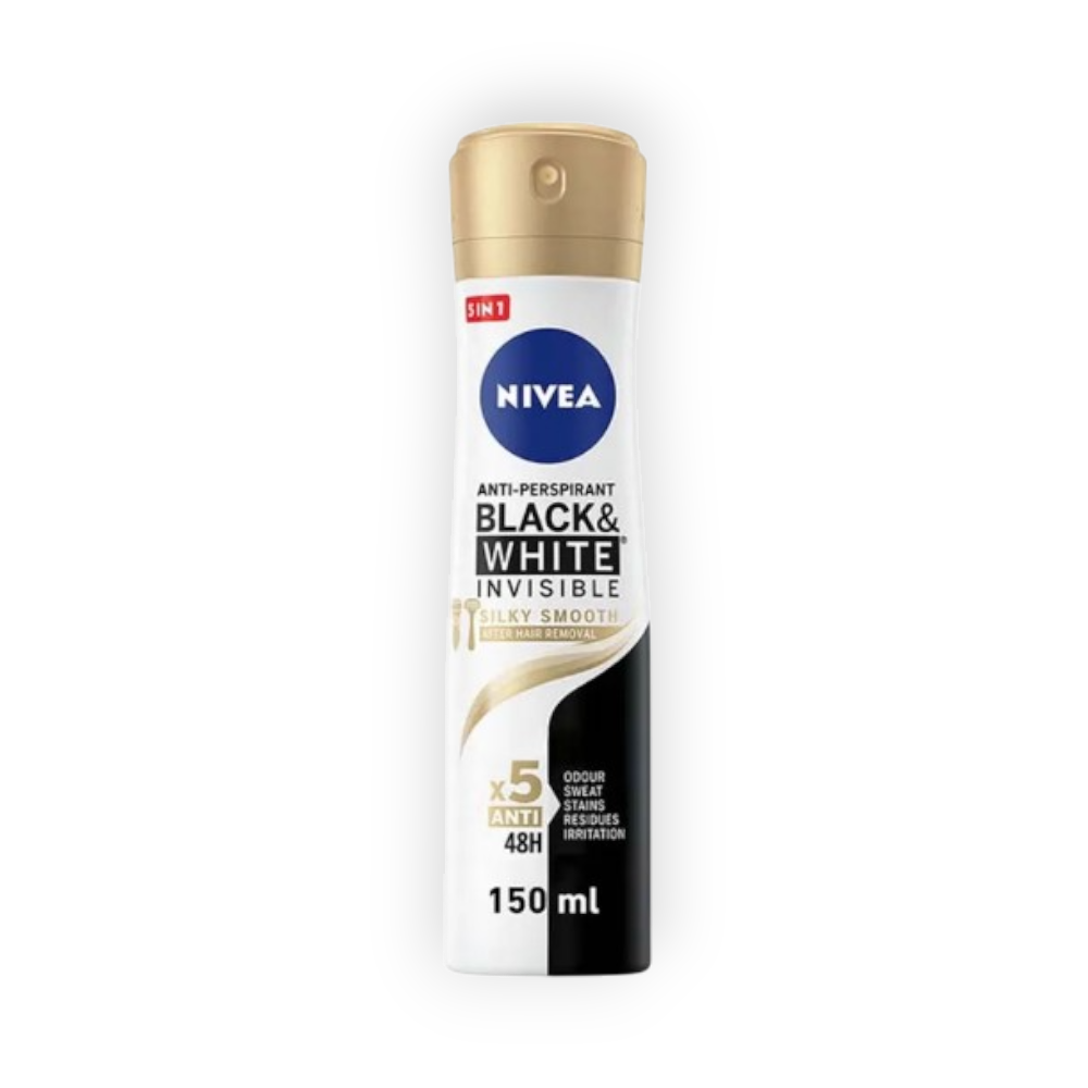 NIVEA SPRAY WOMEN (BLACK & WHITE) INVISIBLE GOLD 150 ML