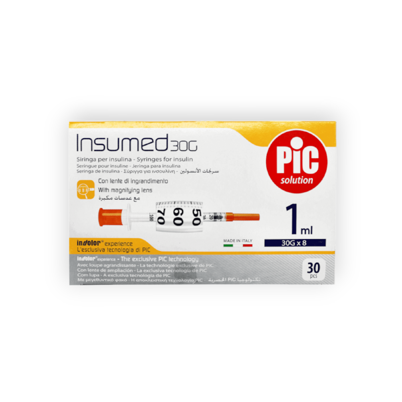 PIC INSUMED 30 SYRING ML سرنجة انسولين 100 وحدة