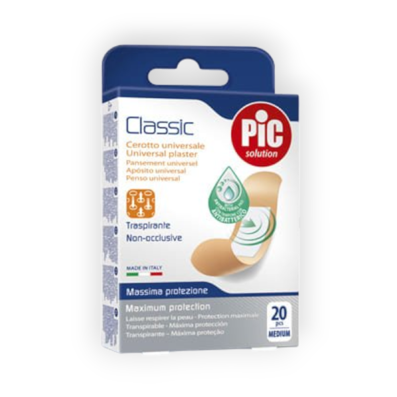 PIC CLASSIC PLASTER  ANTI BAC MEDIUM 20 PCS
