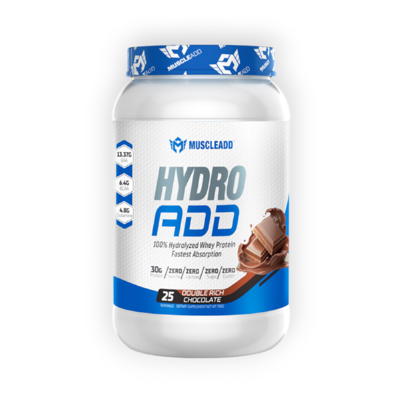 MUSCLE ADD HYDRO ADD  25SERV 950G DOUBLE RICH CHOCOL ICE