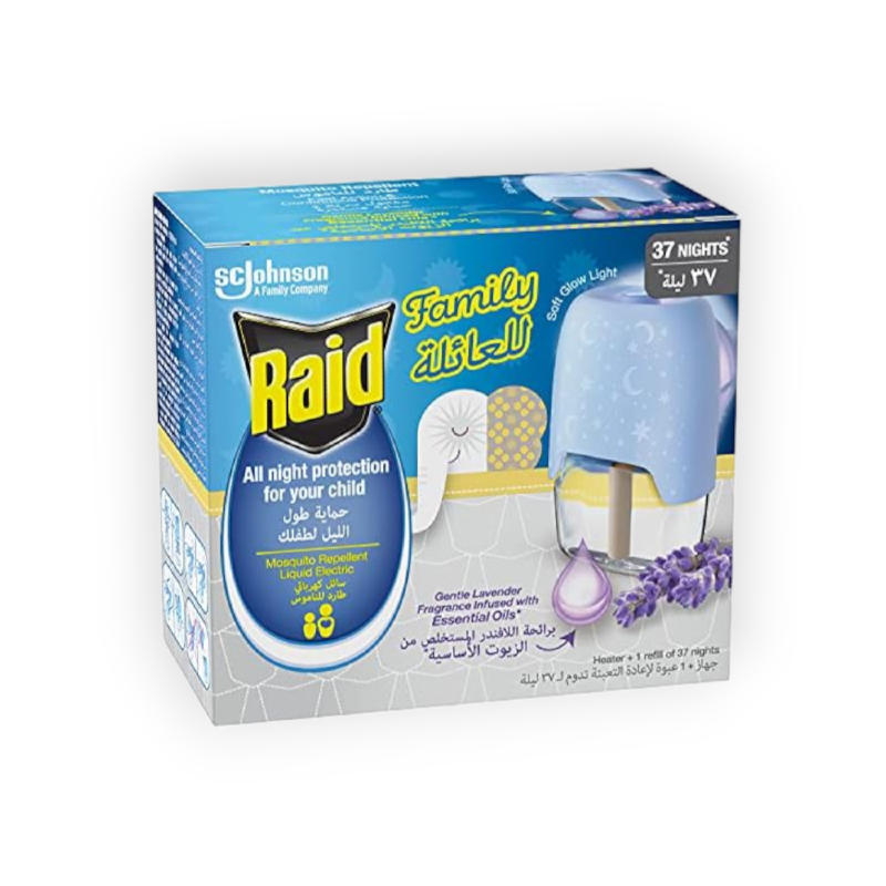 RAID. جهاز كهربائي+ زجاجة ريد سائل باللافندر