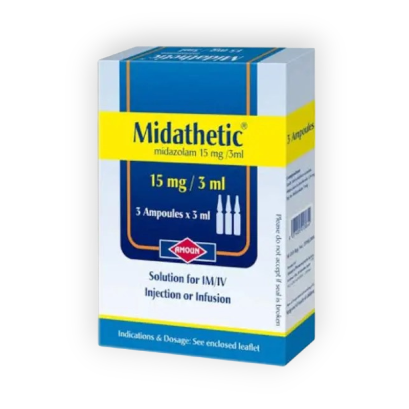 MIDATHETIC 15MG 3 AMP