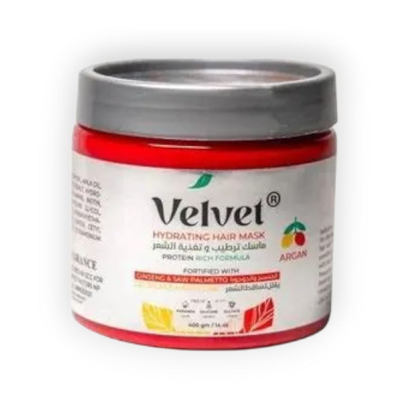 VELVET HYDRATING HAIR MASK WITH ARGAN 400GM