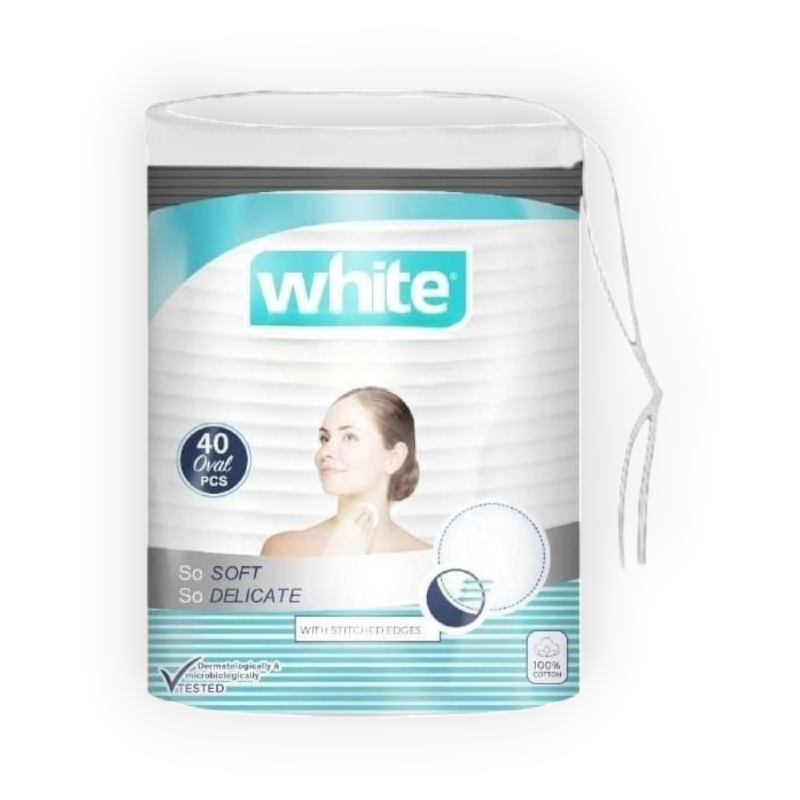 WHITE OVAL MAKE UP REMOVER PADS 40PCS