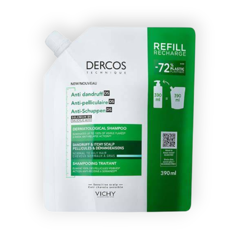 VICHY DERCOS SHAMPOO ANTI DANDRUFF N-OILY 390ML