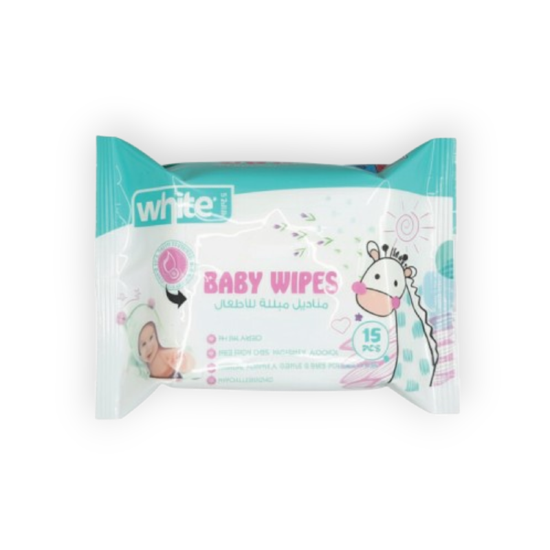 WHITE BABY 15 WIPES
