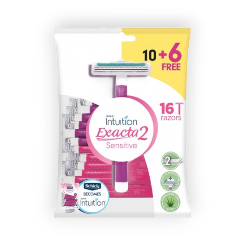 SCHICK EXACTA 2 SENSITIVE F WOMEN 10+6RAZORS (2381)